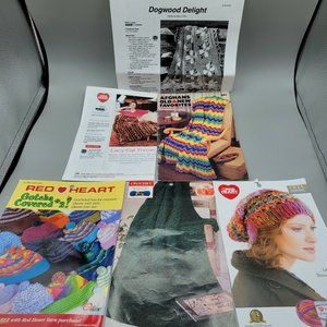 Crochet Patterns Mixed Lot of 12 Afghans Blankets Throws Beanies Slouchy Hat